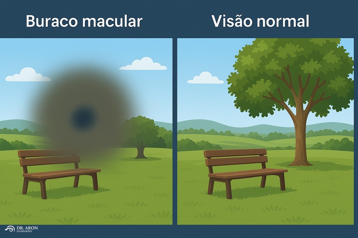 visão de quem tem buraco macular