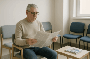 idoso aguardando tratamento com Valeda